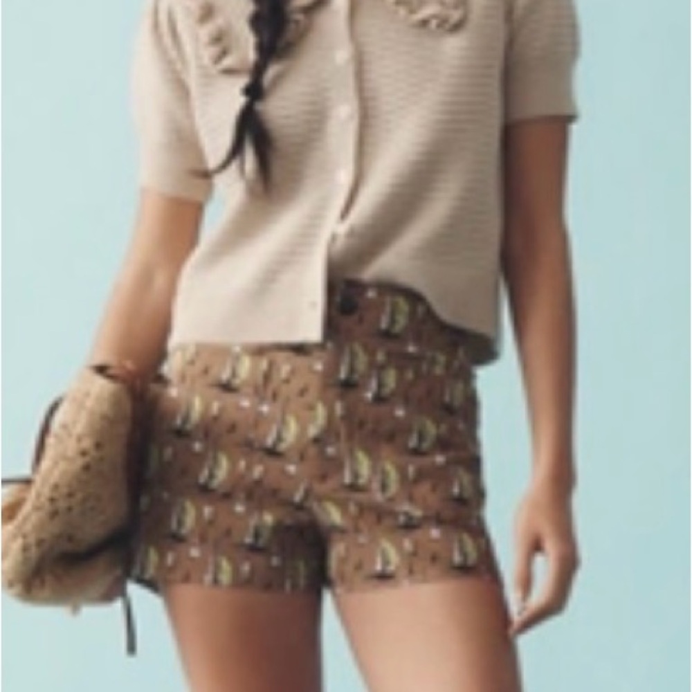 Maeve Brown Patterned Women Shorts